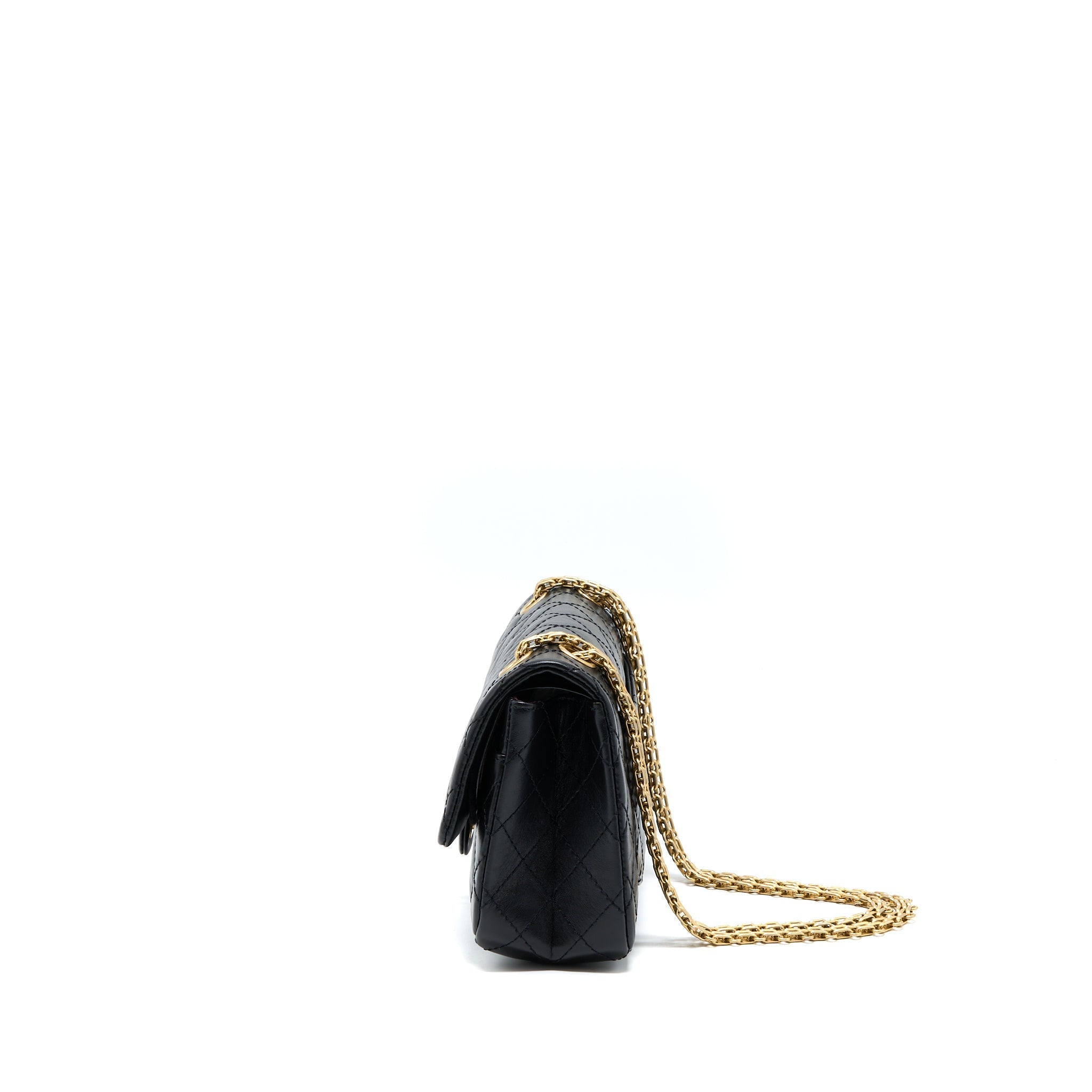 Chanel Small 2.55 Reissue Flap Bag Aged Calfskin Black Brushed