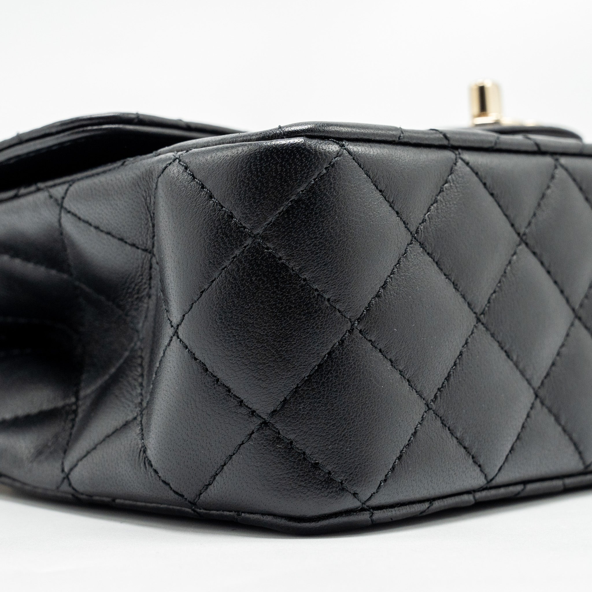 Chanel Crystal Detailed Top Handle Flap Bag Lambskin Black  (Microchip)