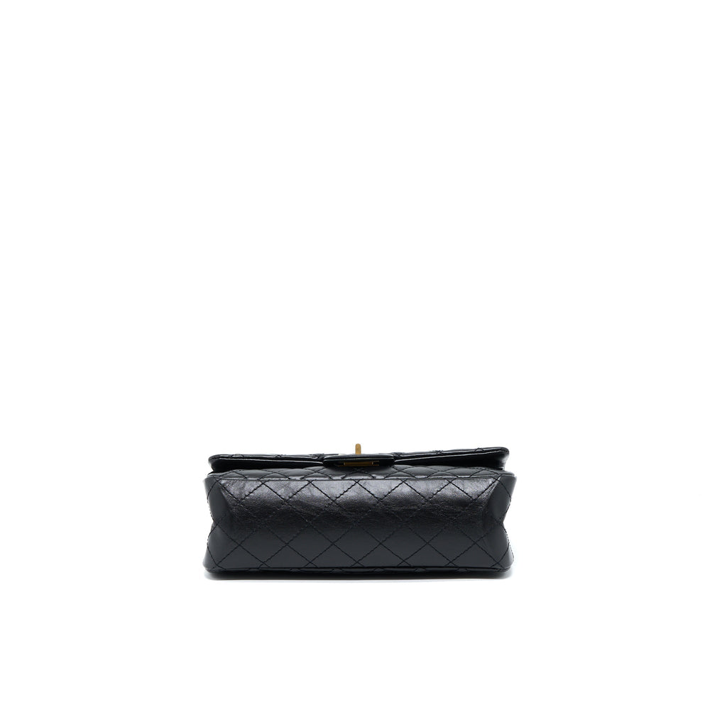 Chanel Small 2.55 Reissue Flap Bag Aged Calfskin Black Brushed