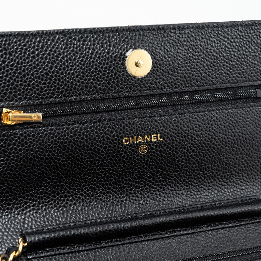 Chanel Classic Wallet On Chain Caviar Black  (microchip)