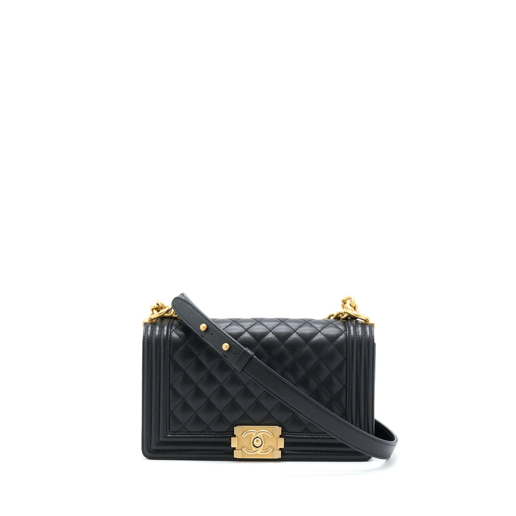 Chanel Medium Boy Bag Caviar Black Brushed