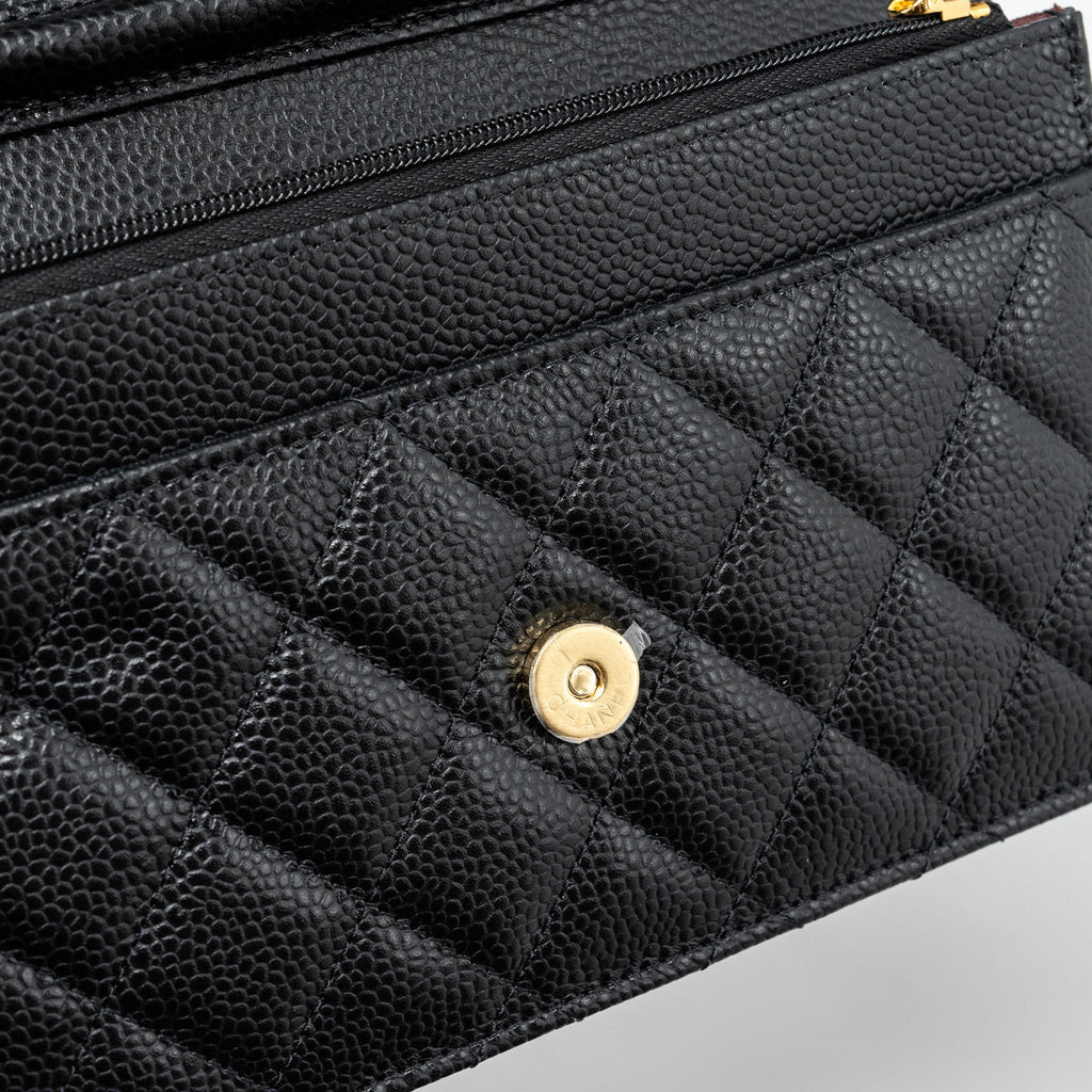 Chanel Classic Wallet On Chain Caviar Black  (microchip)