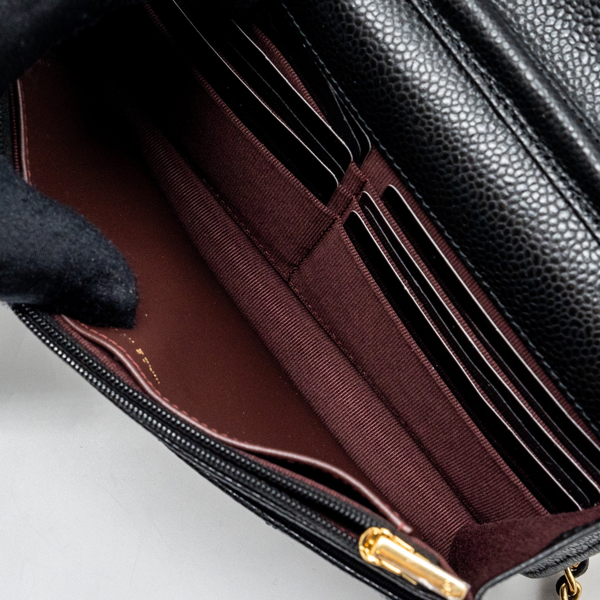 Chanel Classic Wallet On Chain Caviar Black  (microchip)