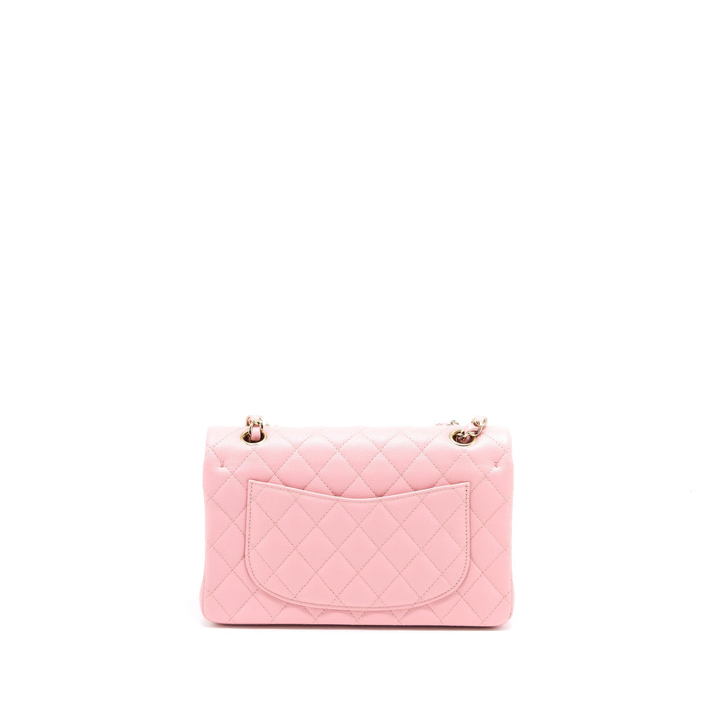 Chanel 22C Small Classic Double Flap Bag Caviar Pink L (Microchip)