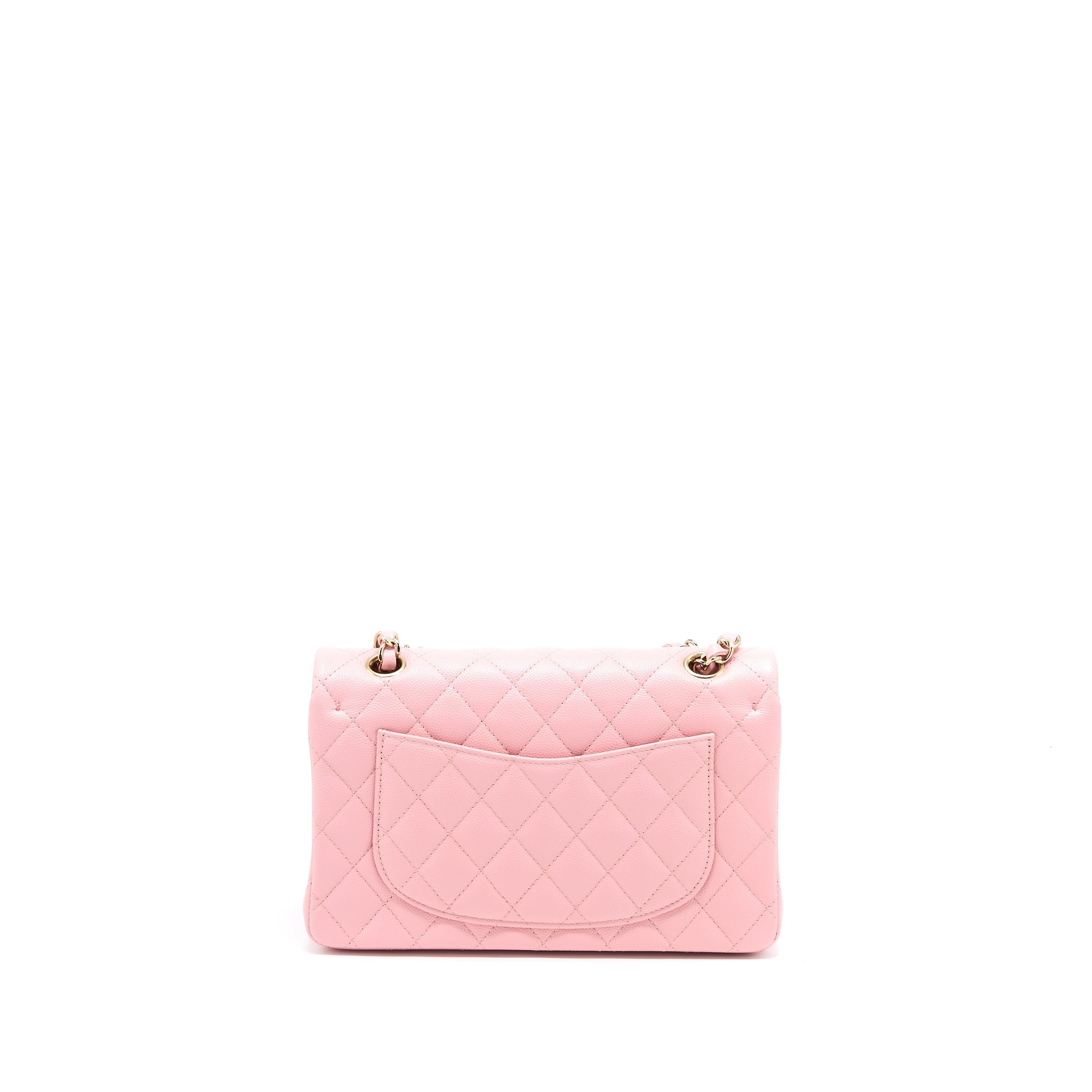 Chanel 22C Small Classic Double Flap Bag Caviar Pink L (Microchip)