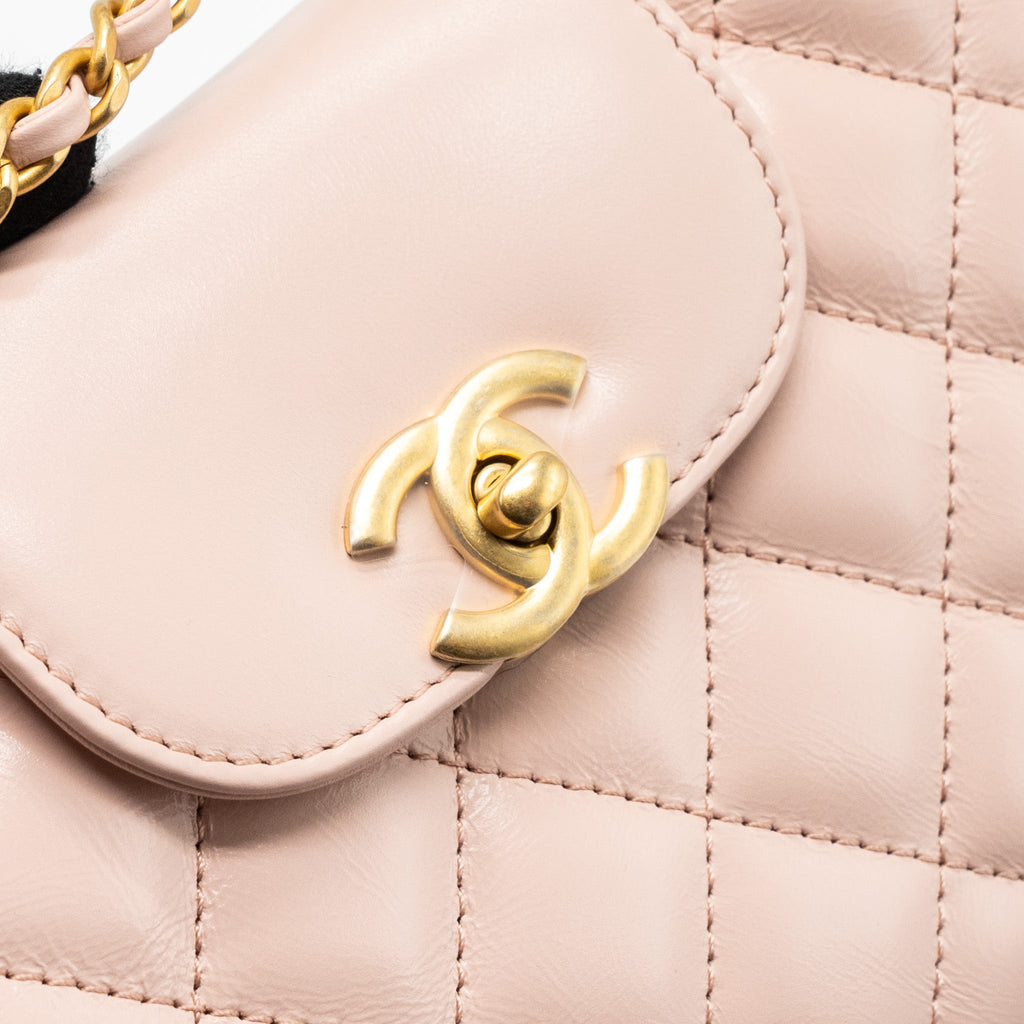 Chanel 23k Mini Shopping Bag Calfskin Light Pink (Microchip)