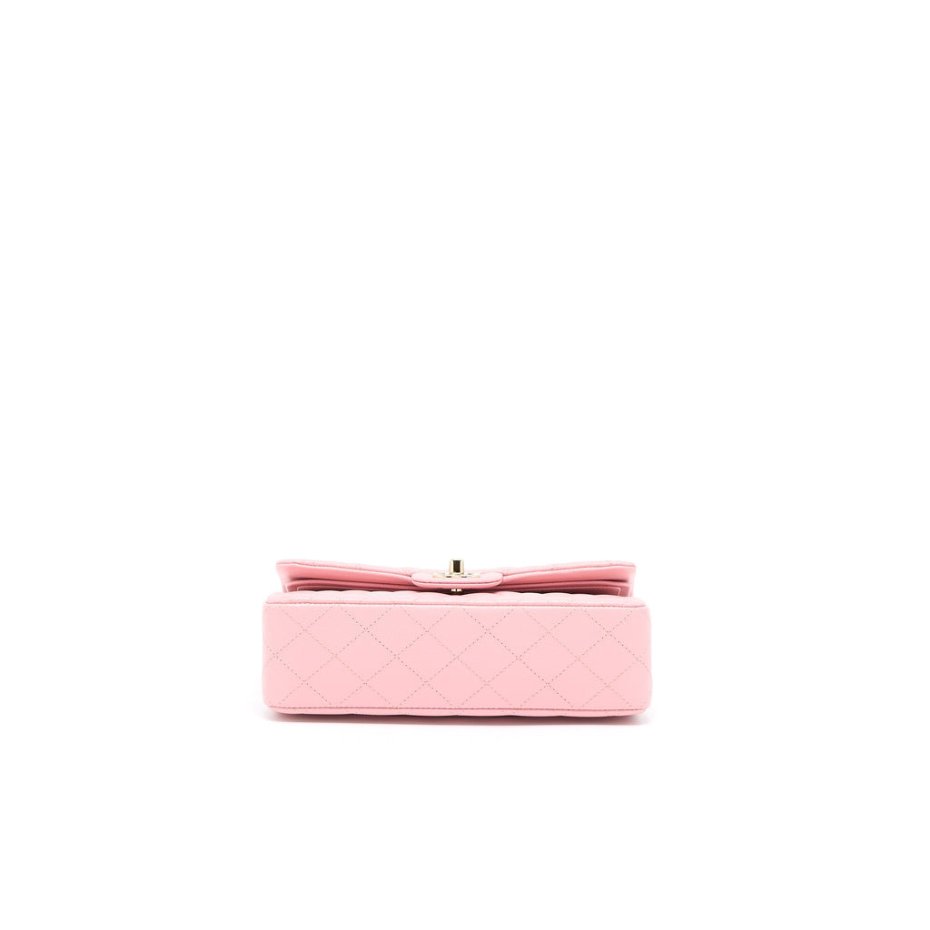 Chanel 22C Small Classic Double Flap Bag Caviar Pink L (Microchip)