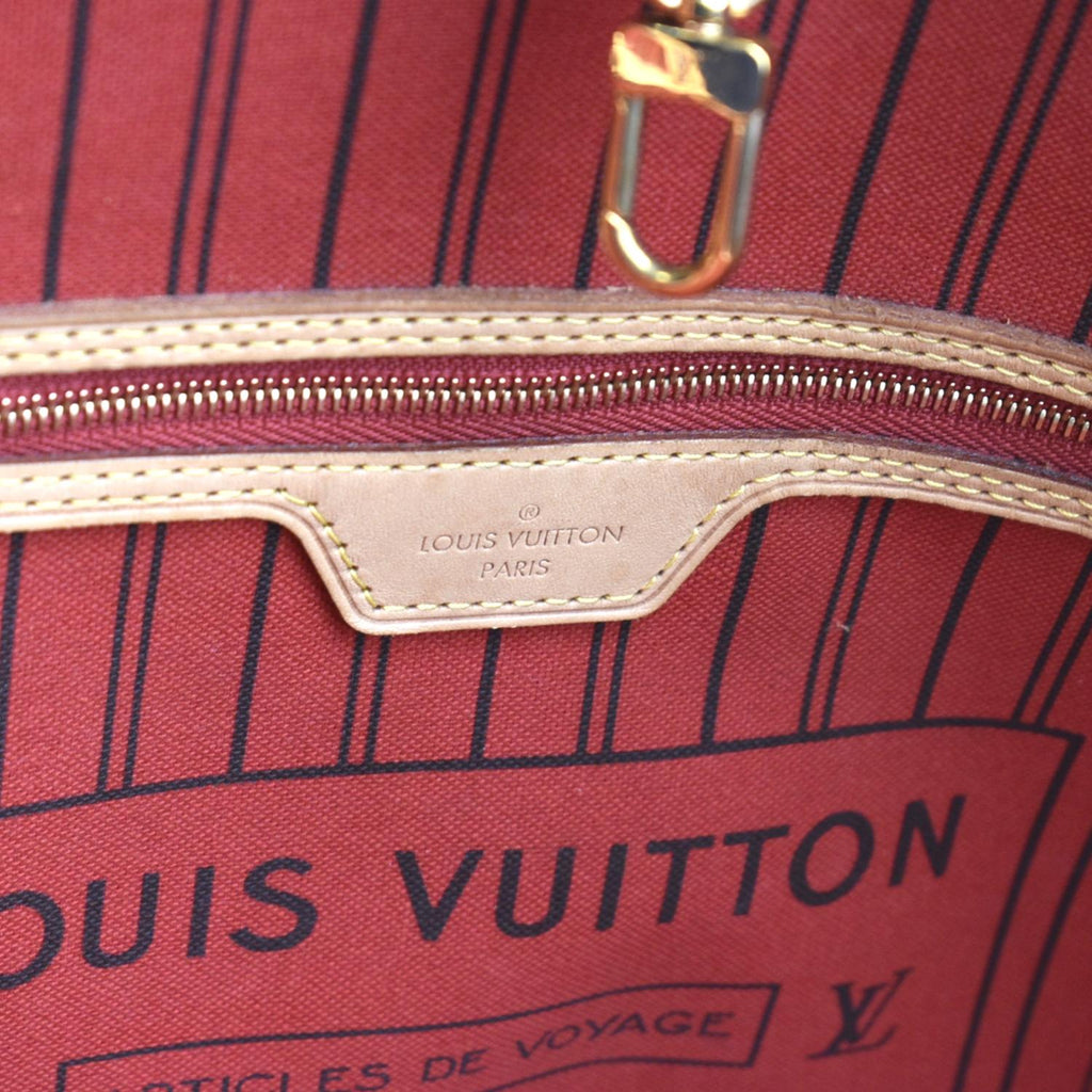 LOUIS VUITTON Neverfull MM Monogram Canvas Tote Bag Brown