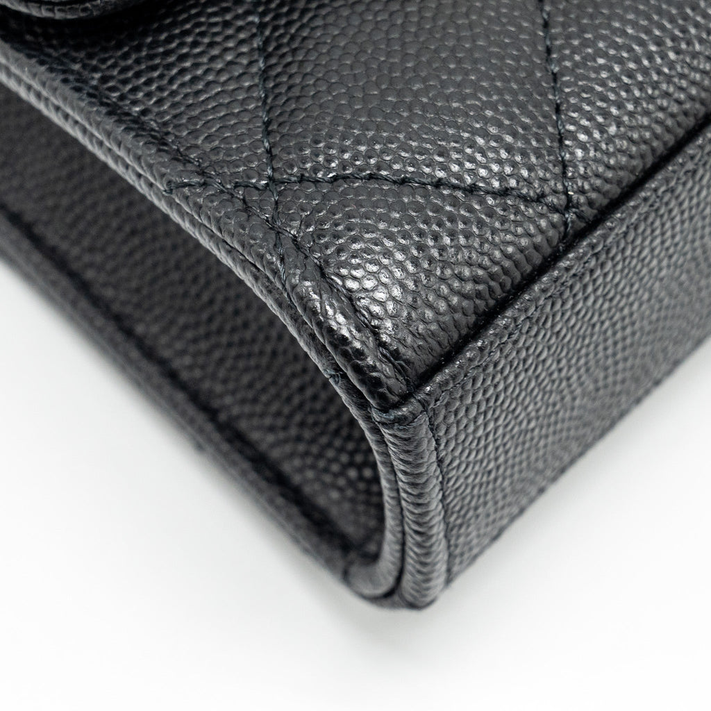 Chanel Mini Top Handle Flap Bag Caviar Black L (Microchip)