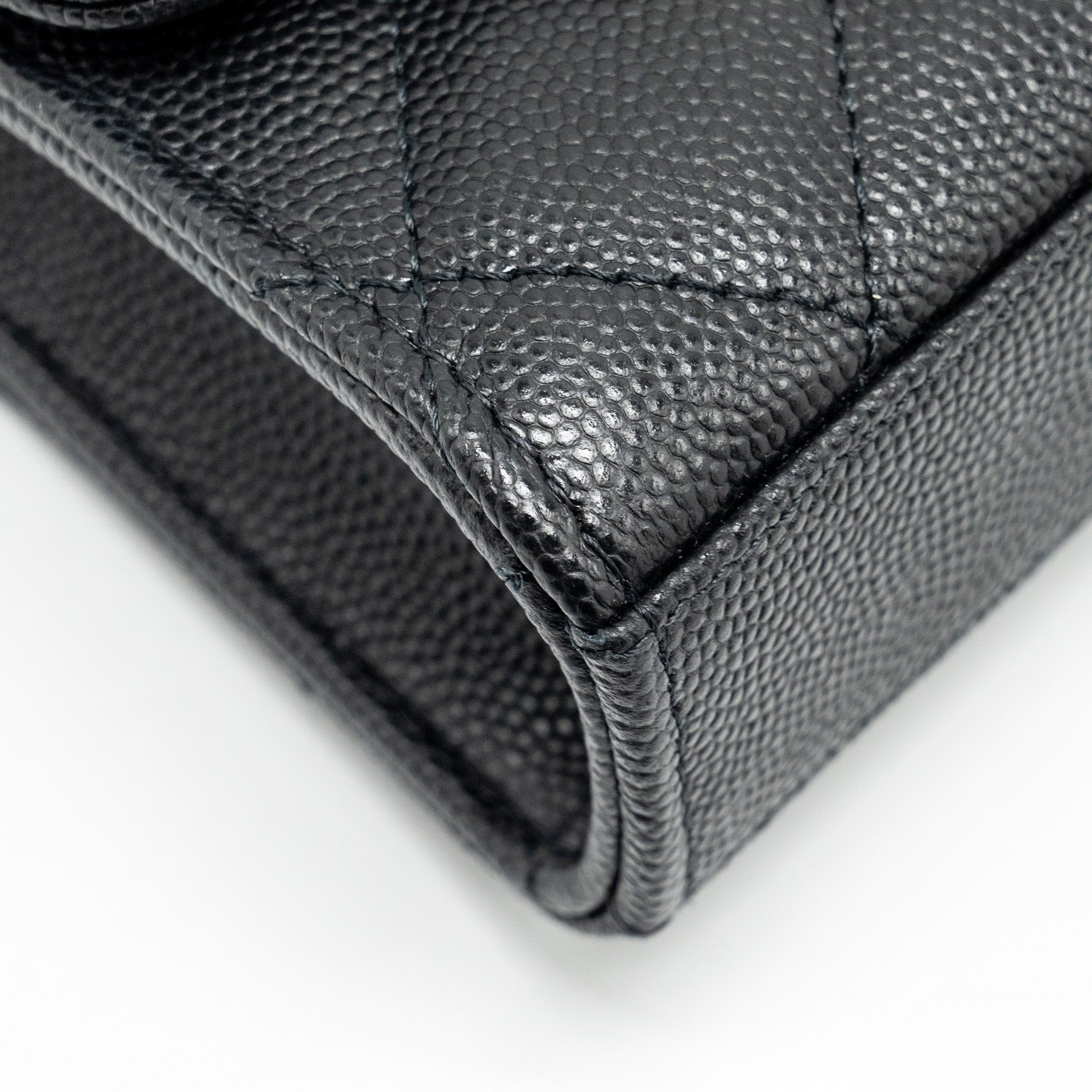 Chanel Mini Top Handle Flap Bag Caviar Black L (Microchip)
