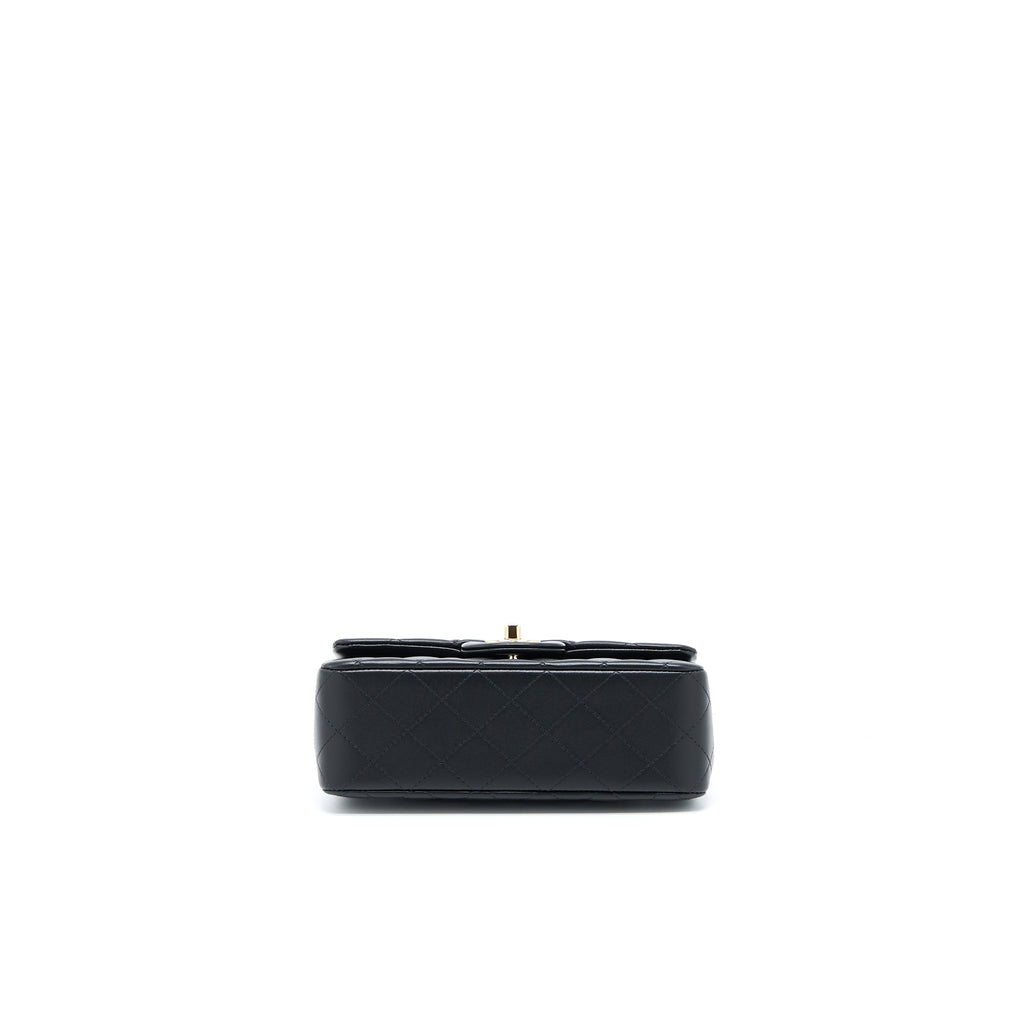 Chanel Top Handle Mini Rectangular Flap Bag Lambskin Black L (Microchip)