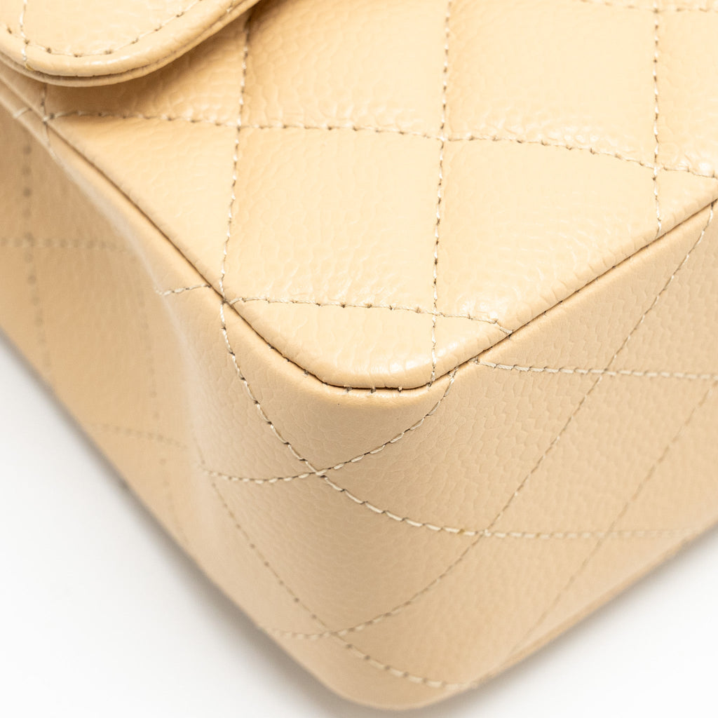 Chanel Medium Classic Double Flap Bag Caviar Beige