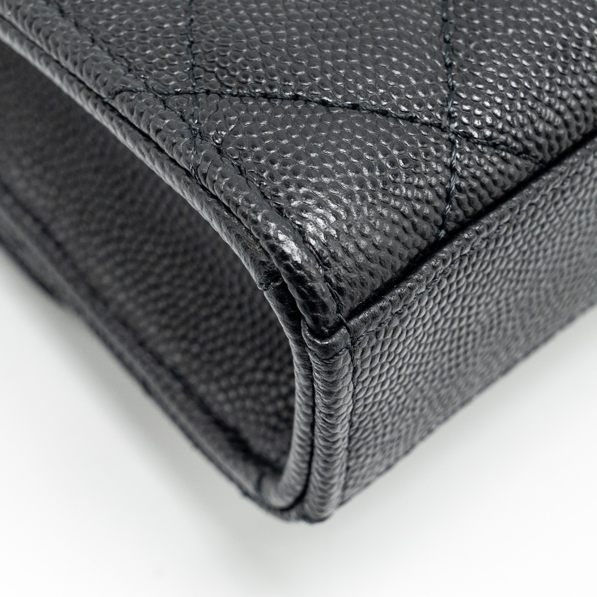 Chanel Mini Top Handle Flap Bag Caviar Black L (Microchip)