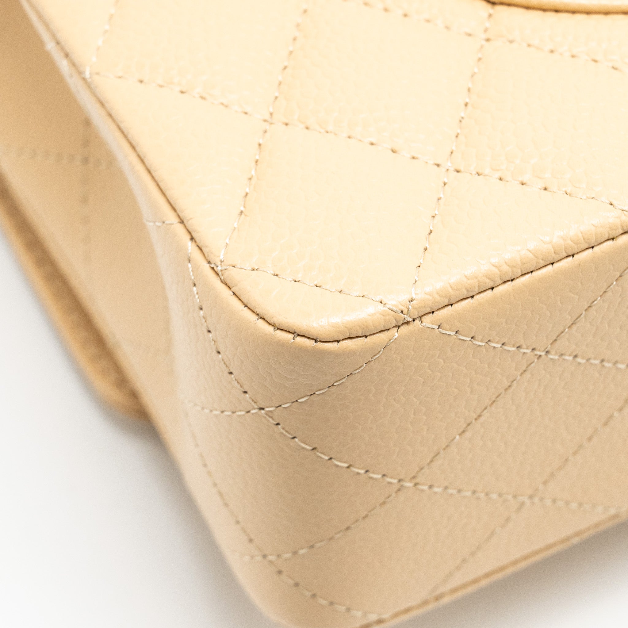 Chanel Medium Classic Double Flap Bag Caviar Beige