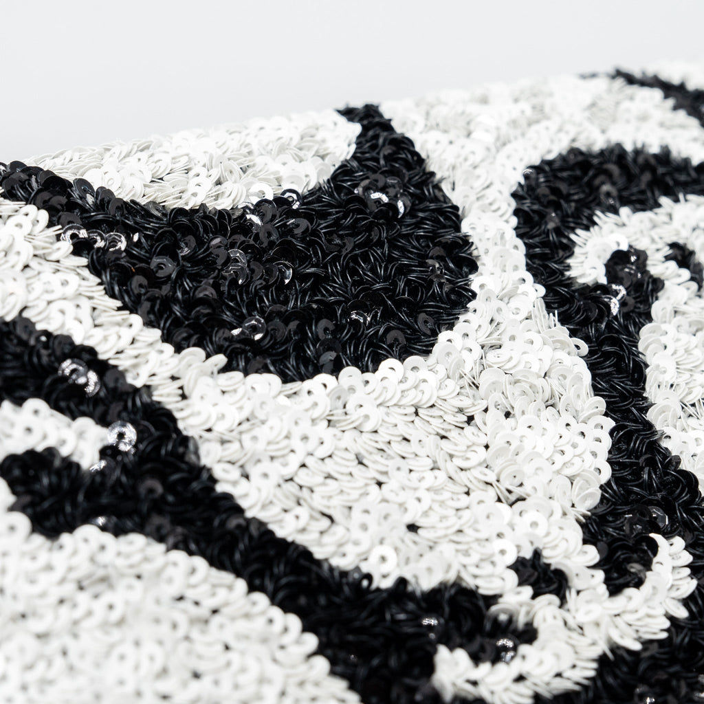 Chanel 21P Limited Edition Flap Bag Sequins/ Satin Black/ White