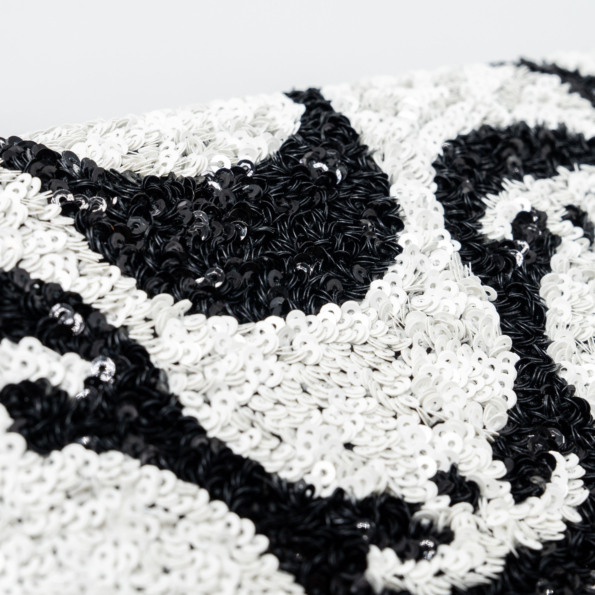 Chanel 21P Limited Edition Flap Bag Sequins/ Satin Black/ White