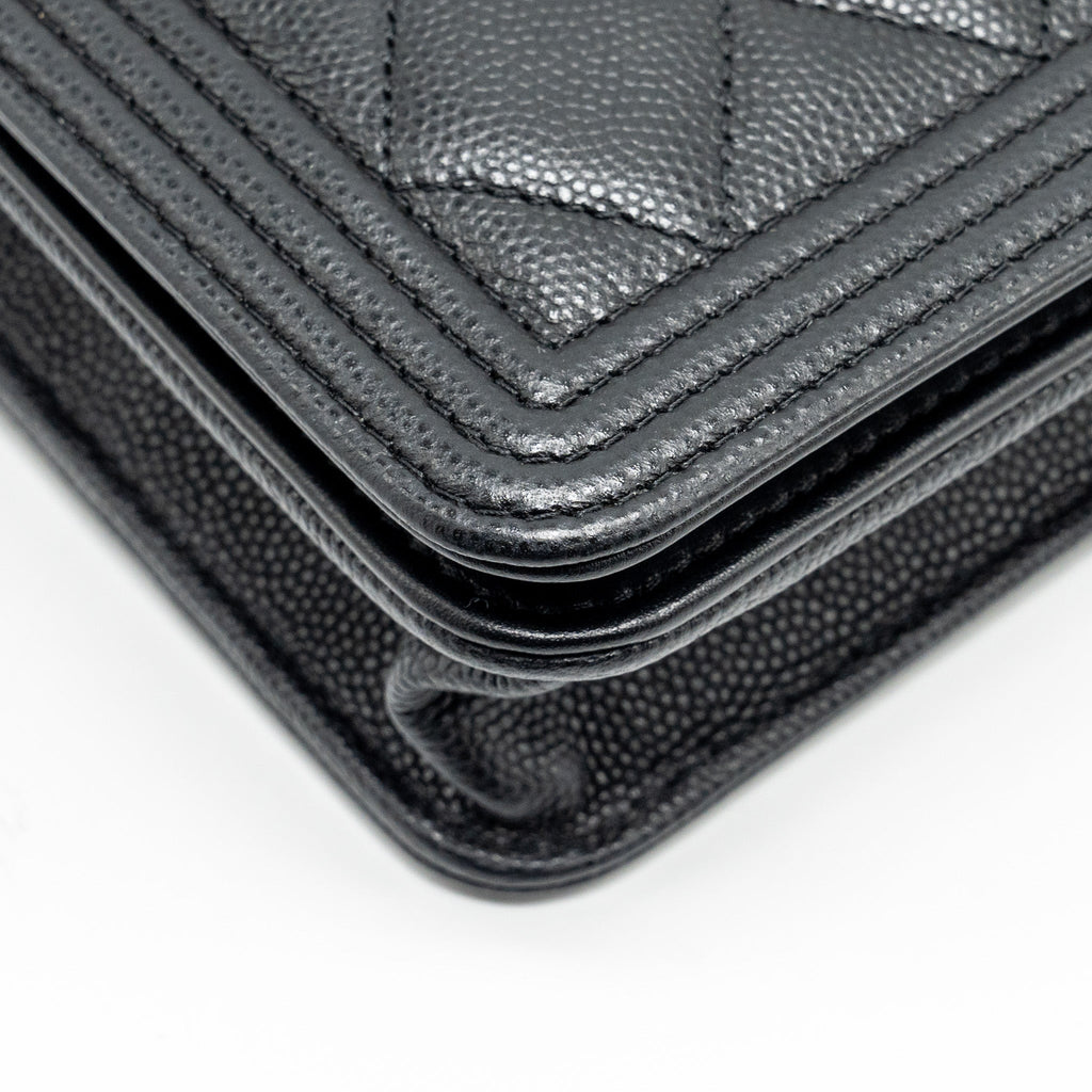 Chanel Boy Wallet On Chain caviar black  (microchip)