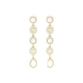 Chanel Crystals CC Logo And Pearls Round Drop Earrings L