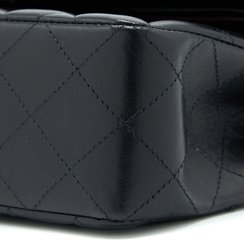 Chanel Small Classic Double Flap Bag Lambskin Black  (Microchip)