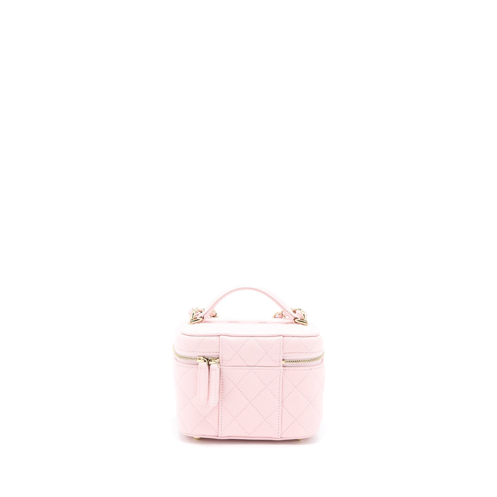 Chanel 22S Top Handle Vanity Bag Caviar Light Pink L (Microchip)