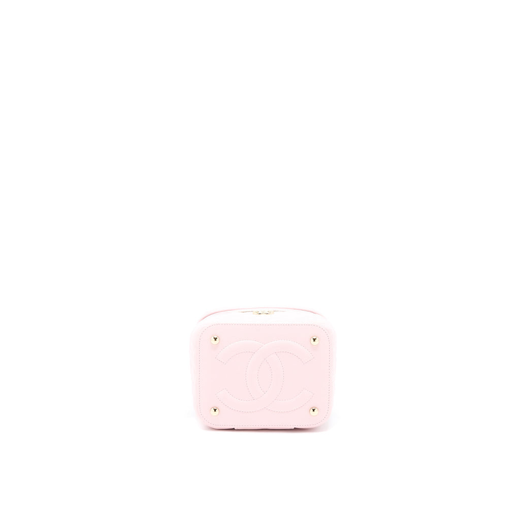 Chanel 22S Top Handle Vanity Bag Caviar Light Pink L (Microchip)