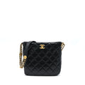 Chanel 22A Twist Your Buttons Hobo Shoulder Bag Caviar Black