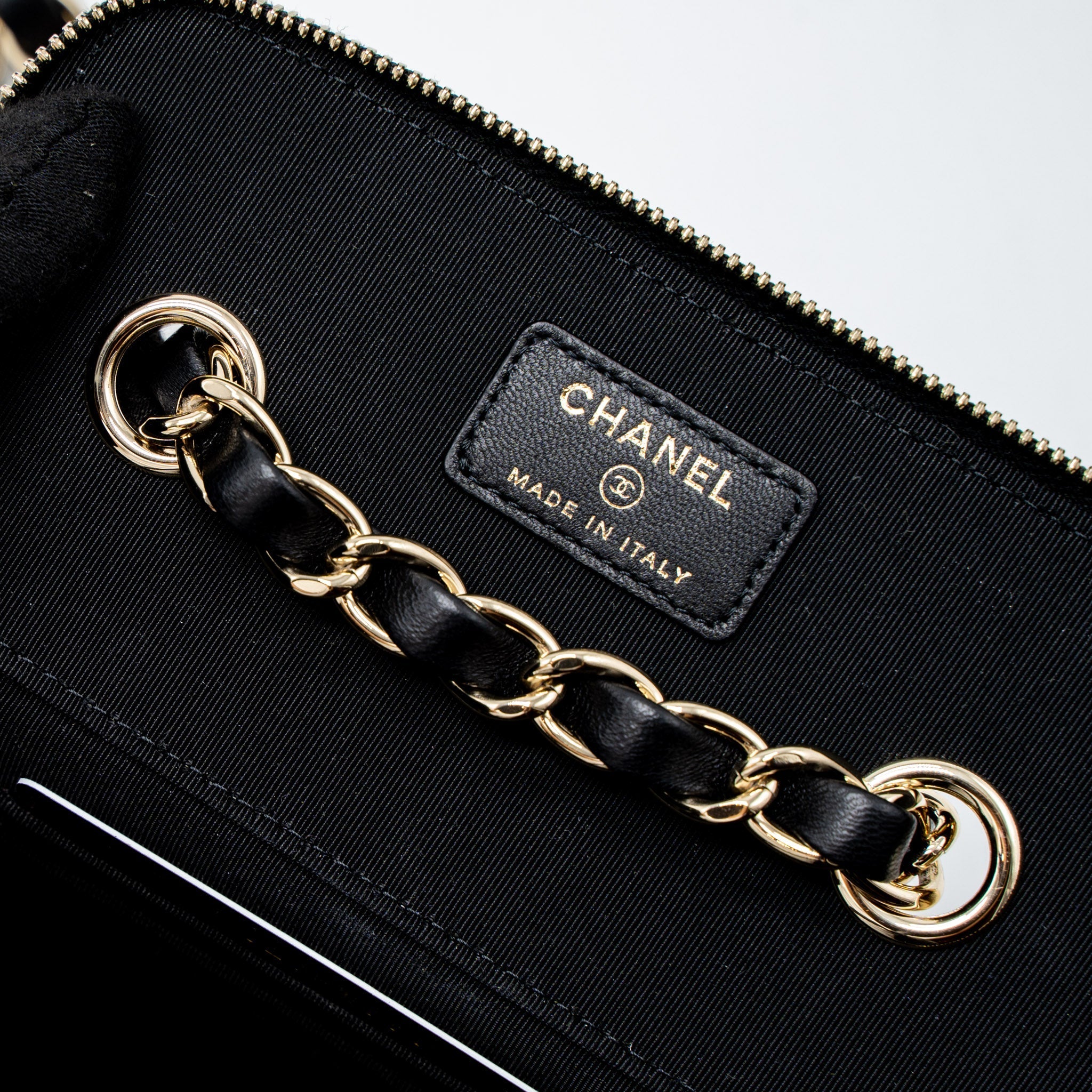 Chanel Long Vanity with Giant Chain Tweed/Lambskin Black L