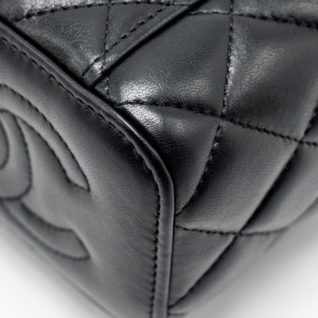 Chanel Top Handle Mini Vanity Case with Chain Lambskin Black  (Microchip)