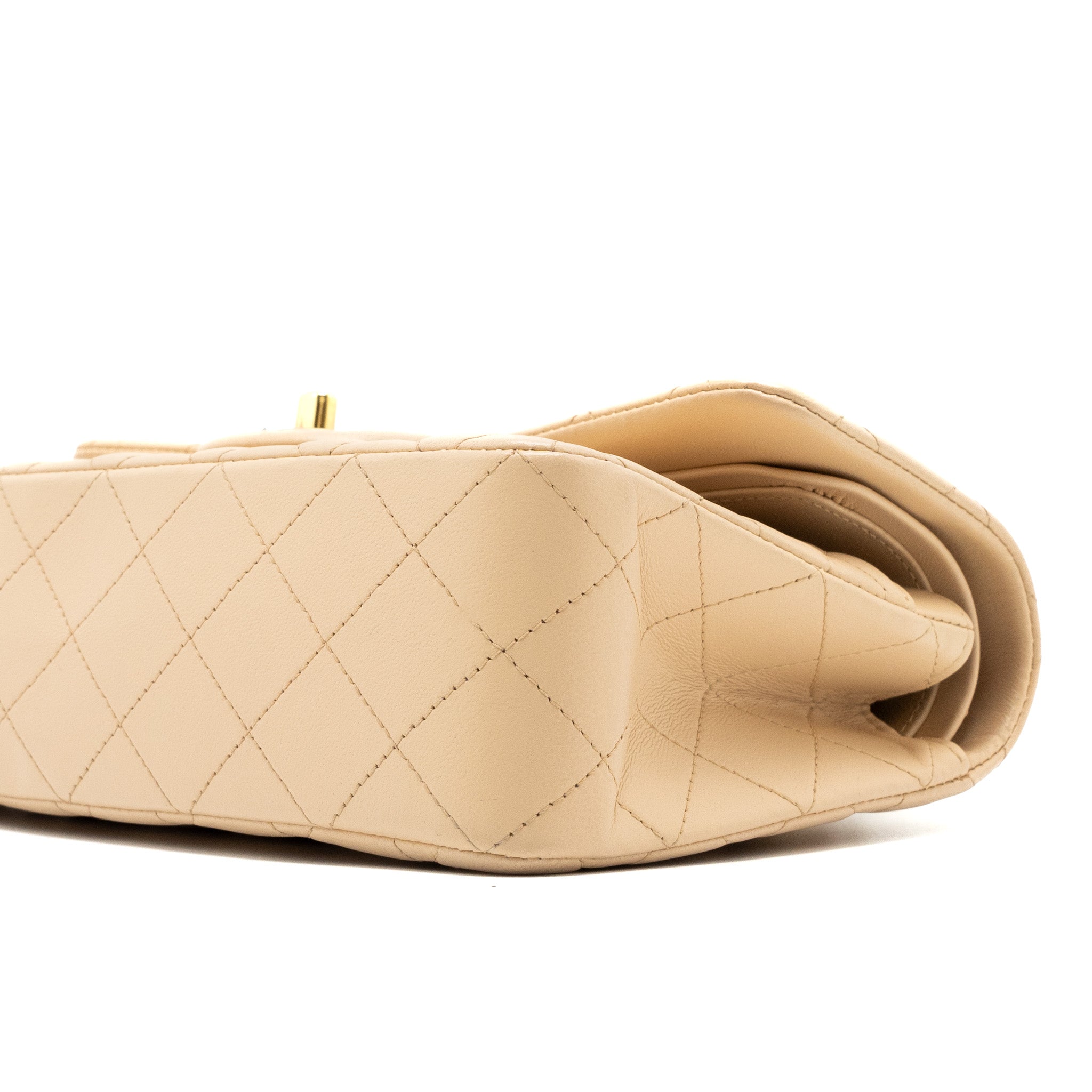 Chanel Small Classic Flap Bag Lambskin Beige