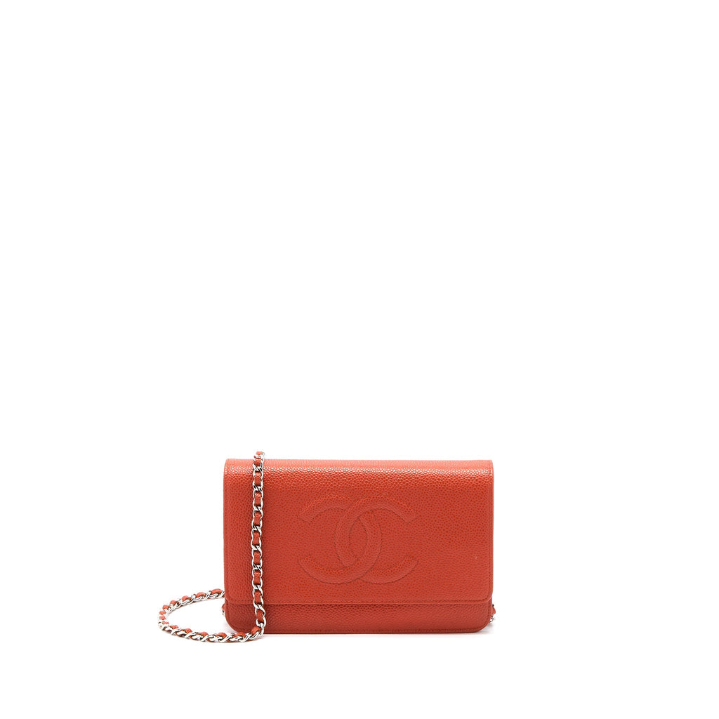 Chanel Wallet On Chain Caviar Orange Red