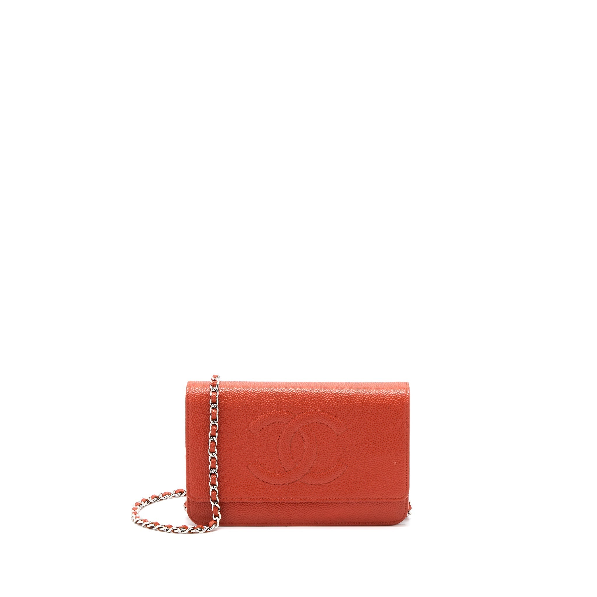 Chanel Wallet On Chain Caviar Orange Red