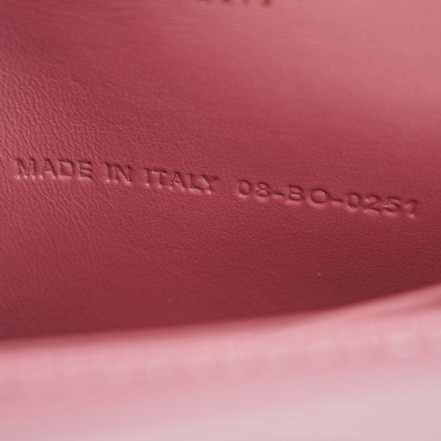 CHRISTIAN DIOR Lady Dior Patent Cannage Leather Chain Pouch Bag Pink