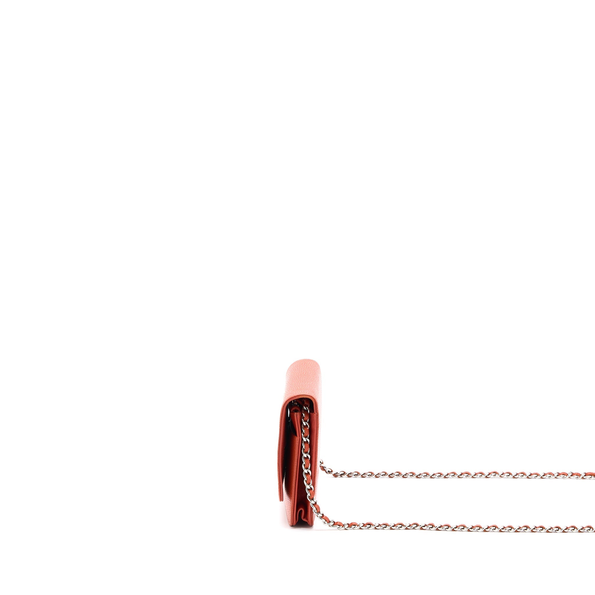 Chanel Wallet On Chain Caviar Orange Red