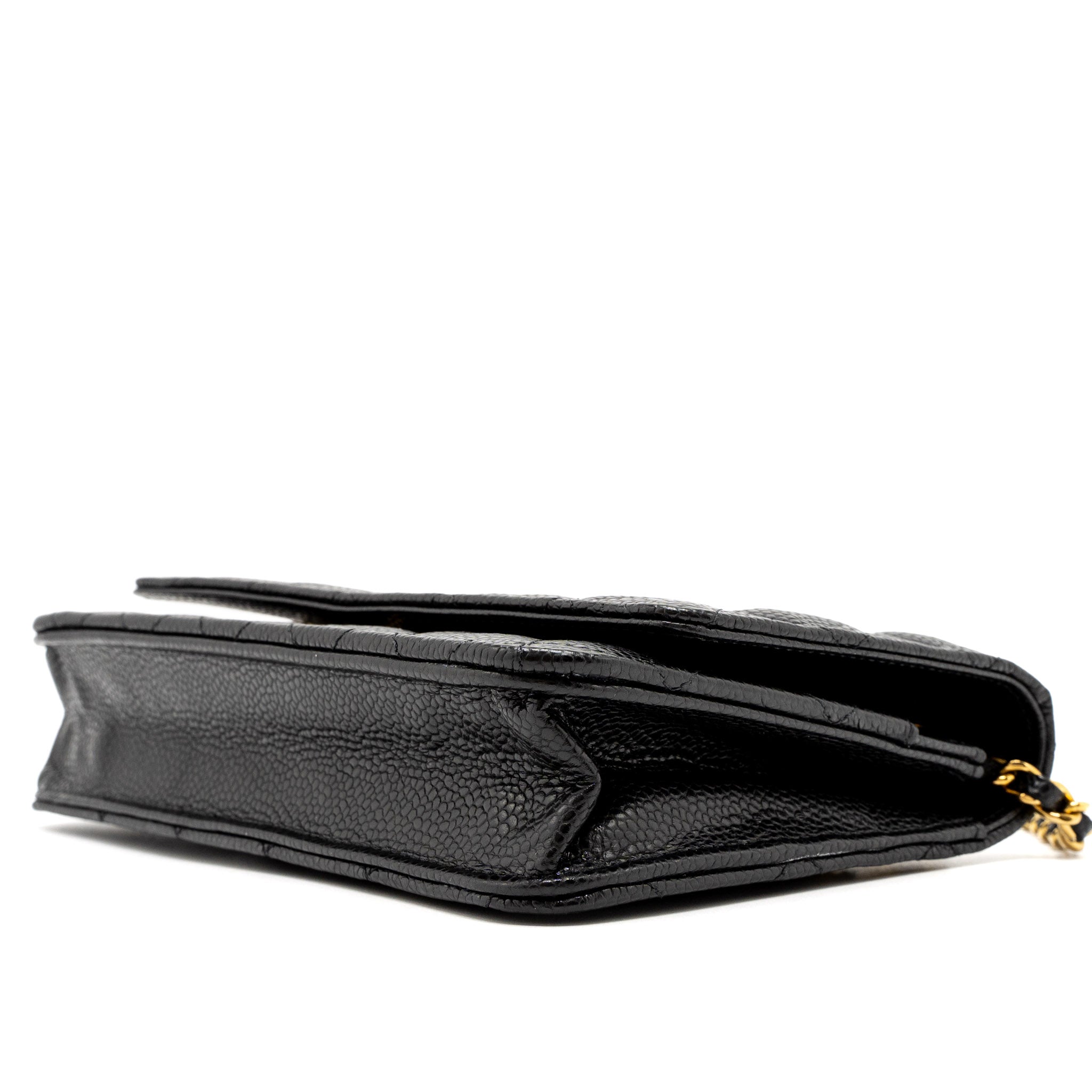 Chanel Classic Wallet on Chain Caviar Black  (Microchip)