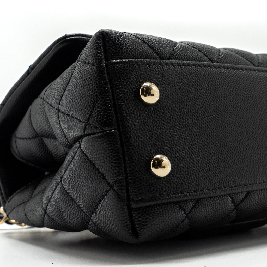 Chanel Small Coco Handle Caviar Black L