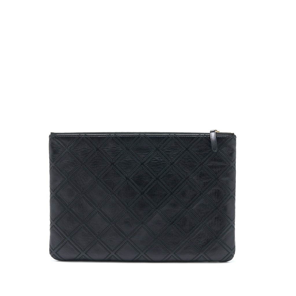 Chanel Quilted Pouch with Tassel Black L