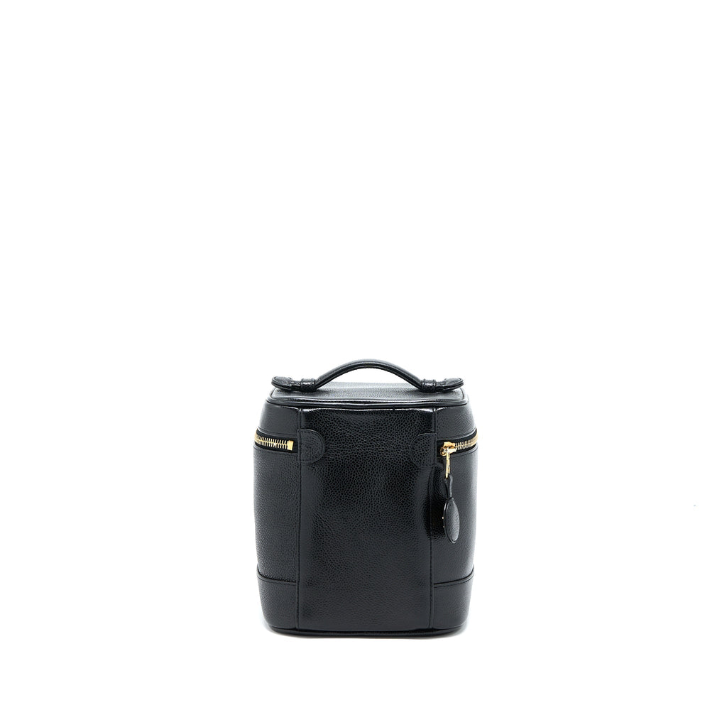 Chanel Vintage Vanity Case with Chain Caviar Black