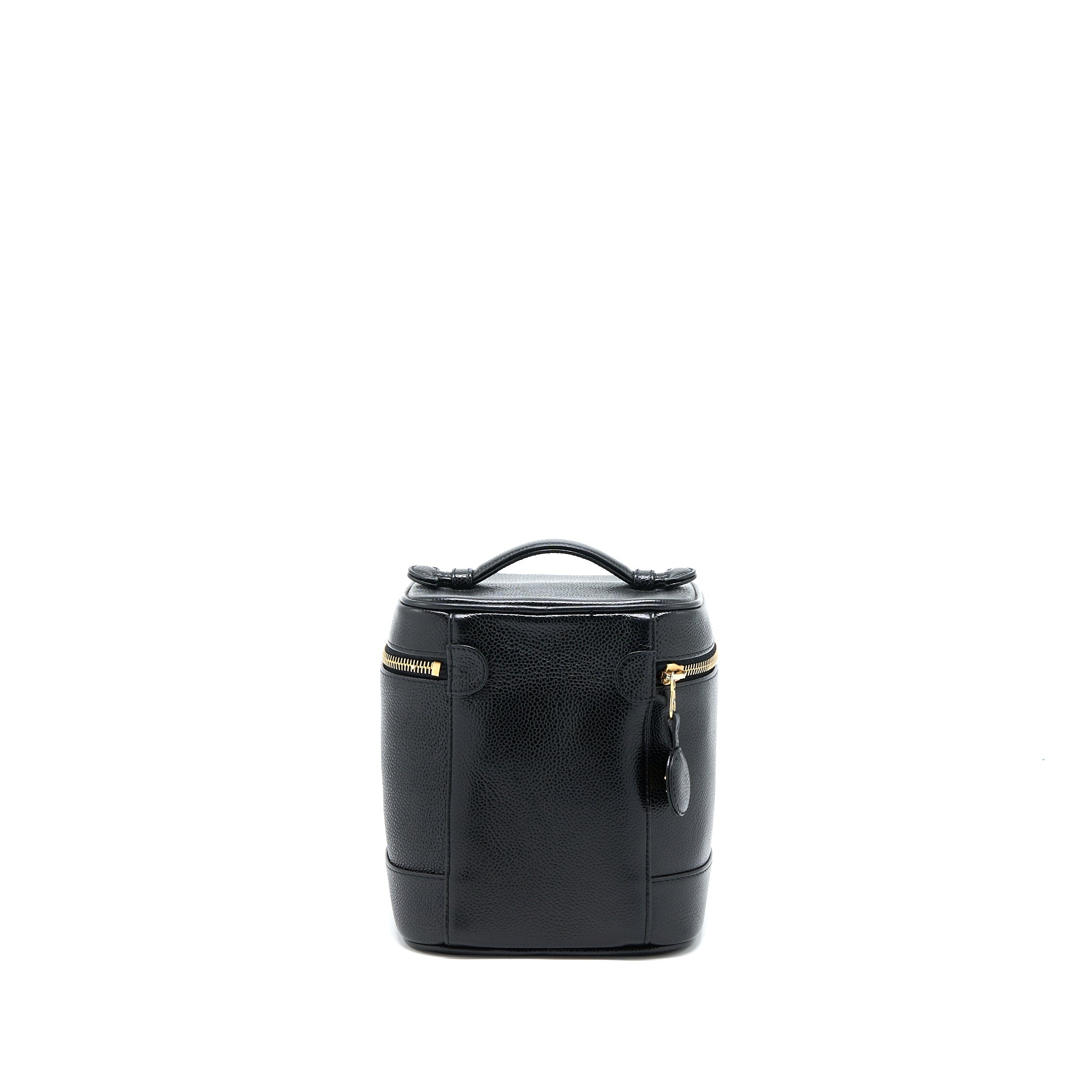 Chanel Vintage Vanity Case with Chain Caviar Black