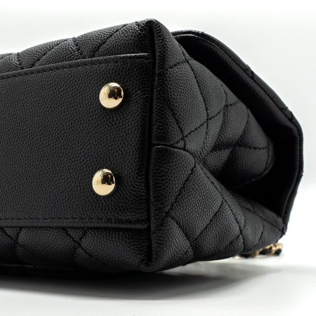 Chanel Small Coco Handle Caviar Black L
