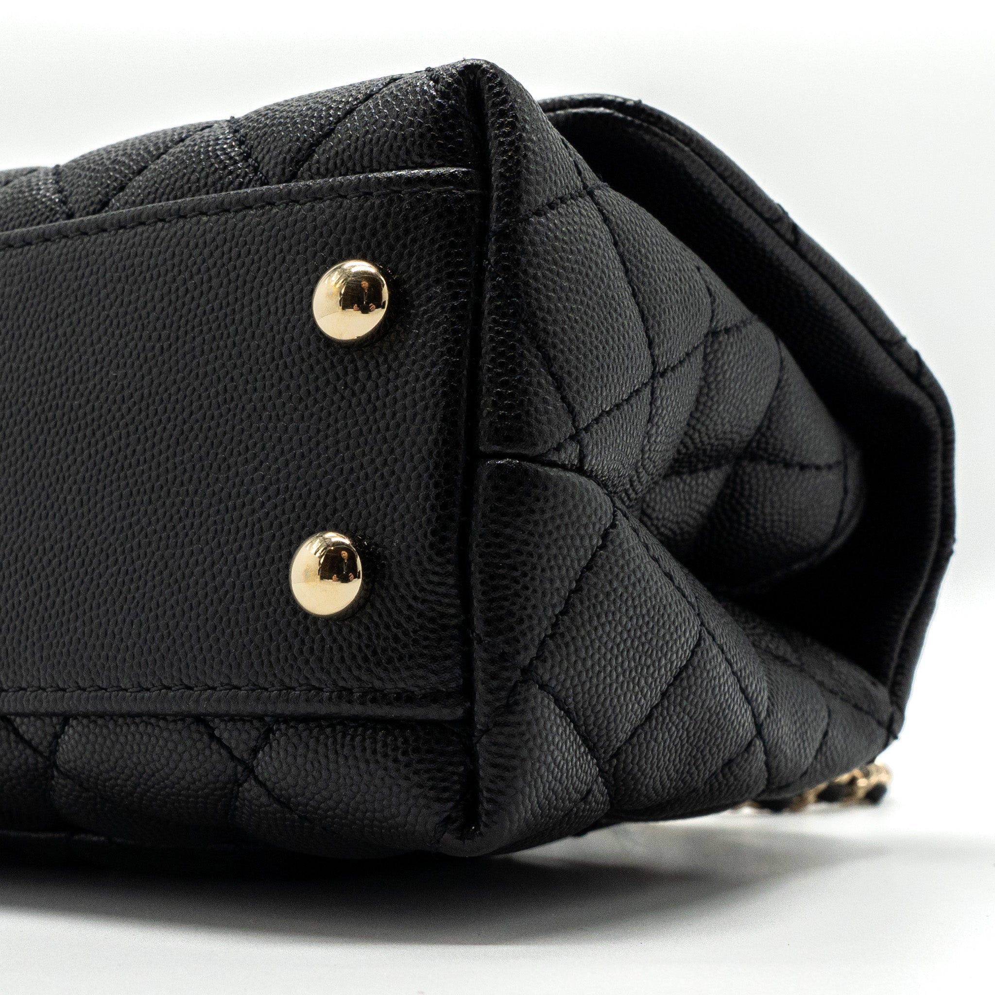 Chanel Small Coco Handle Caviar Black L