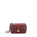 Chanel Mini Rectangular Flap Bag Tweed Red/ Black