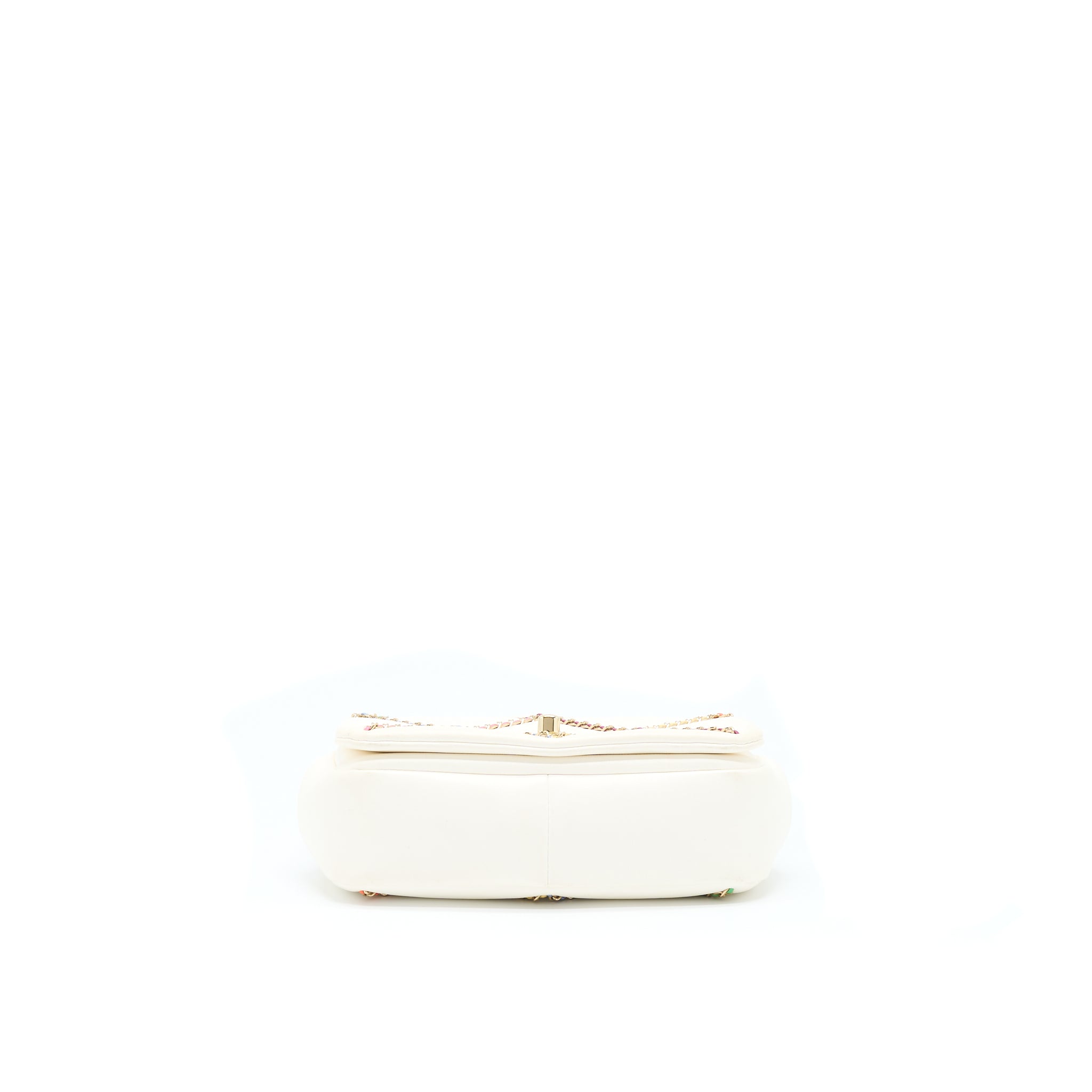 Chanel Small Flap Bag Lambskin White/Multicolor L