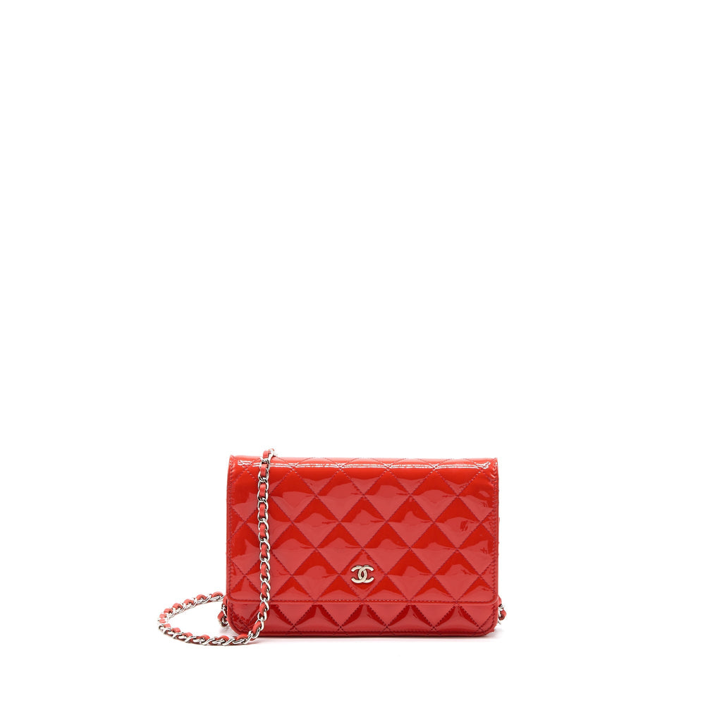 Chanel Classic Wallet On Chain Patent Red