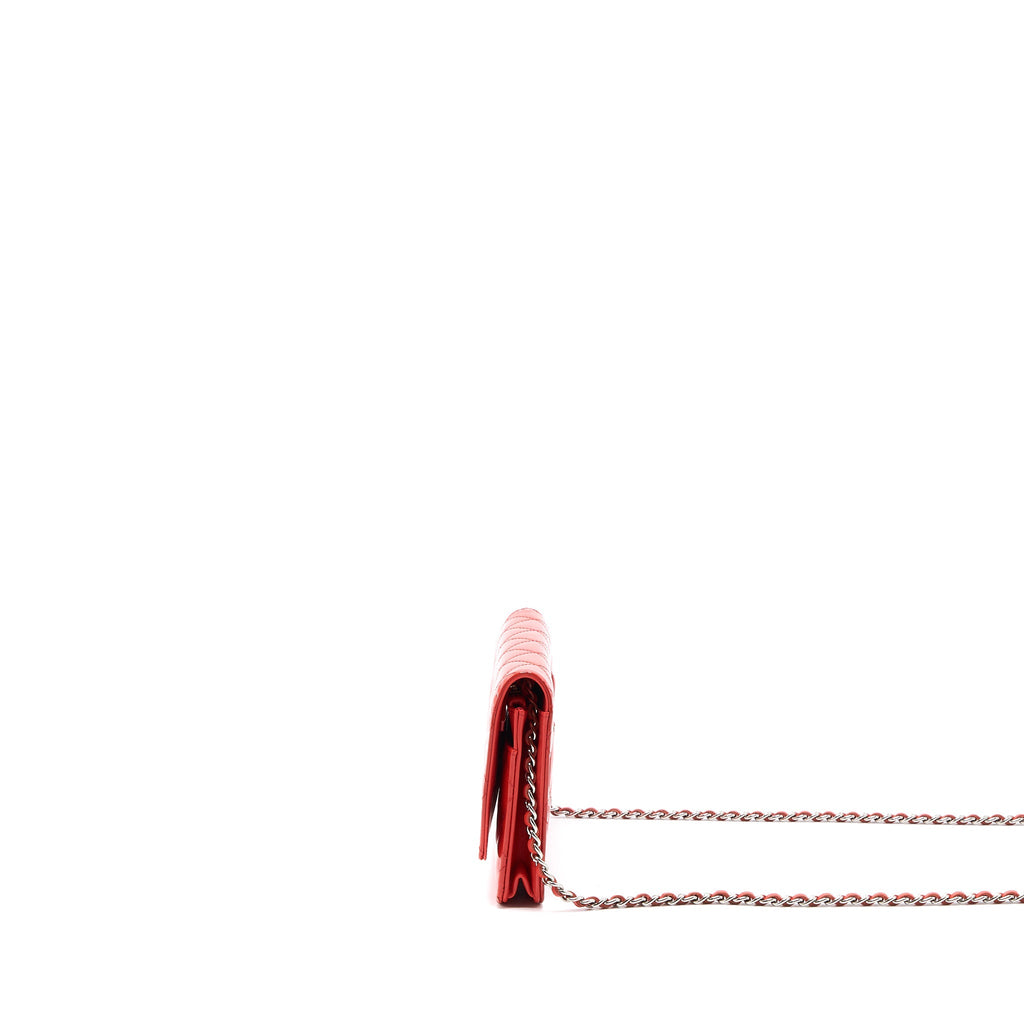 Chanel Classic Wallet On Chain Patent Red