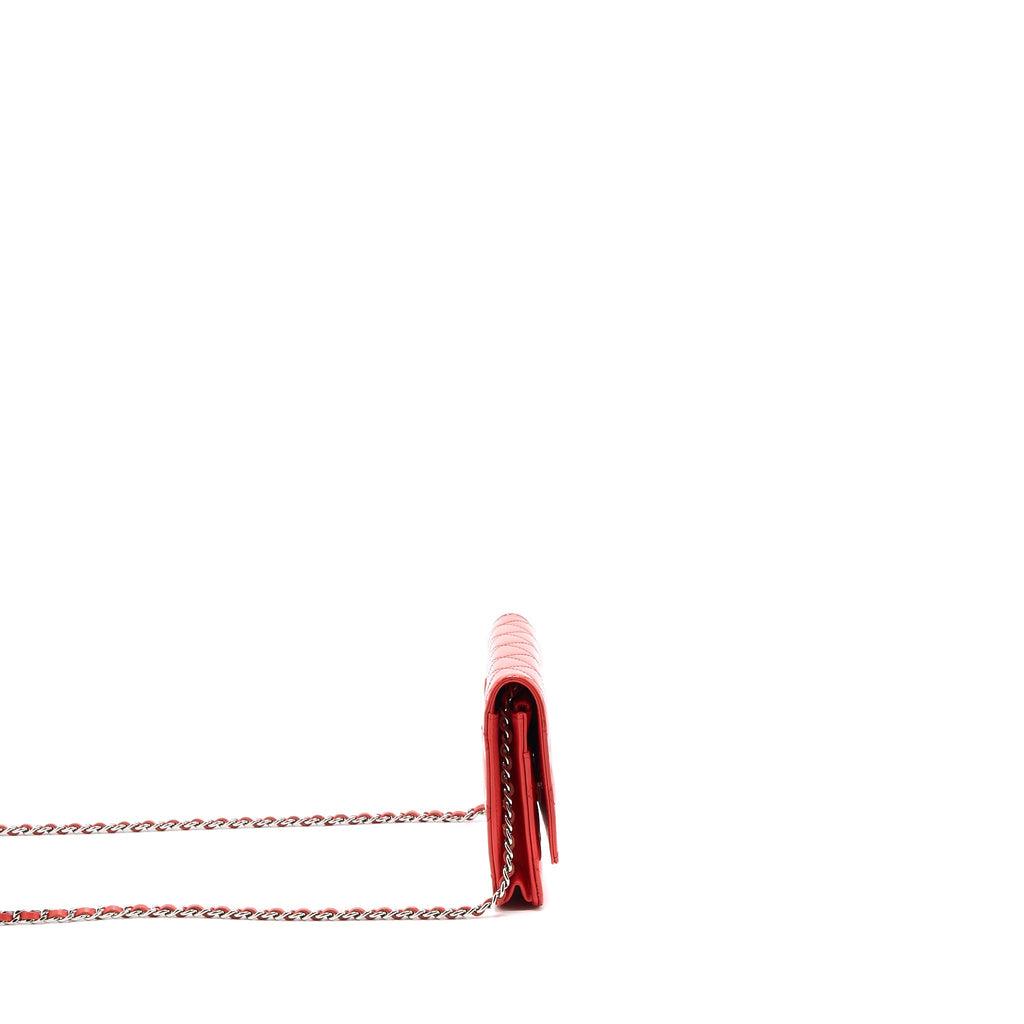 Chanel Classic Wallet On Chain Patent Red