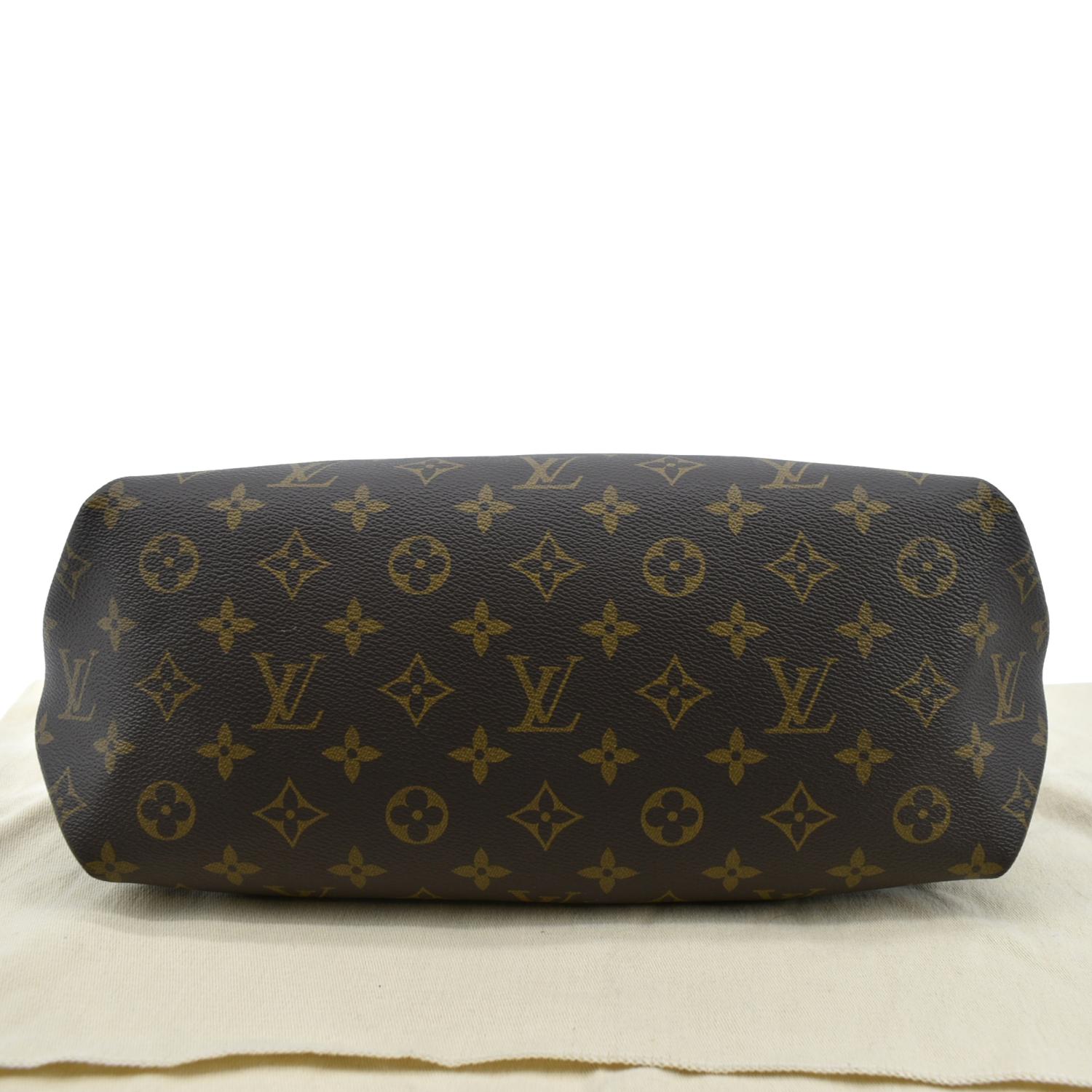 LOUIS VUITTON Flower Zipped MM Monogram Canvas Tote Bag Noir