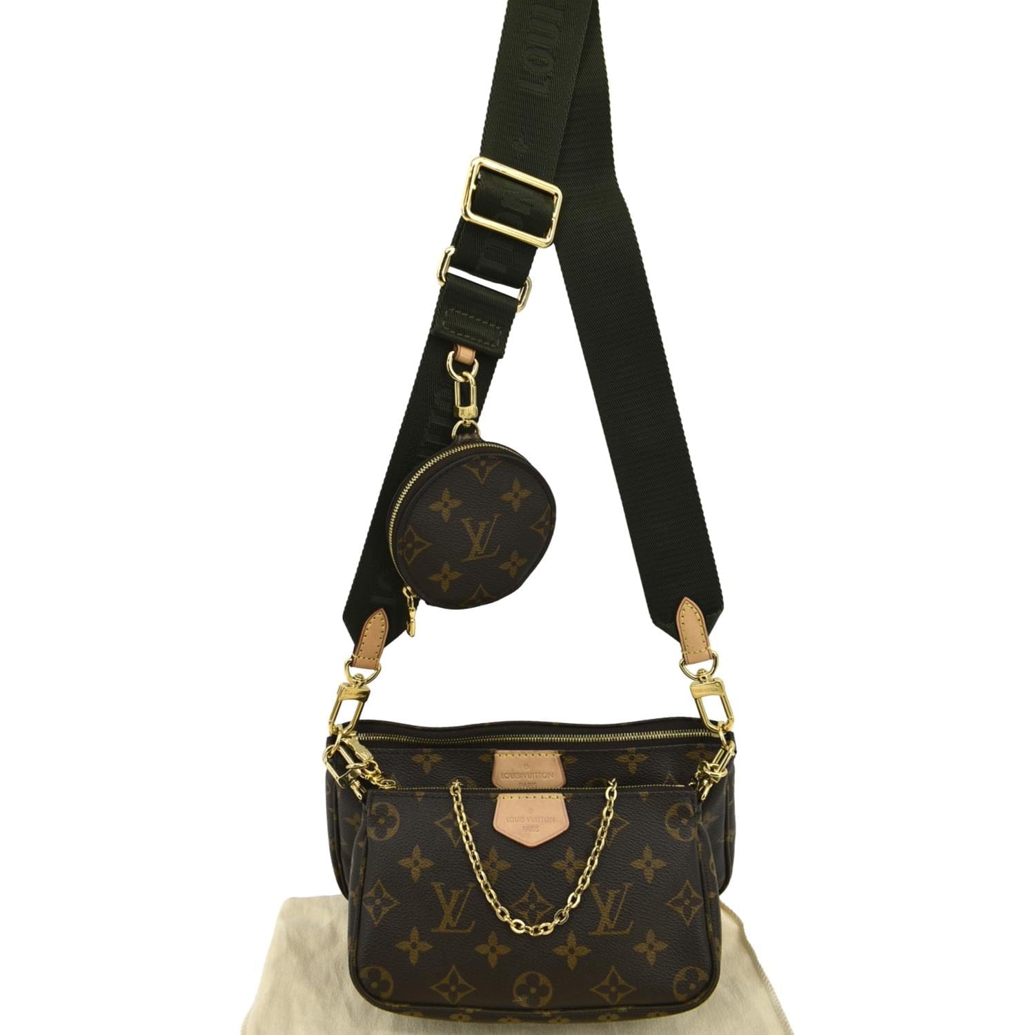 LOUIS VUITTON Multi Pochette Accessoires Monogram Canvas Shoulder Bag Khaki