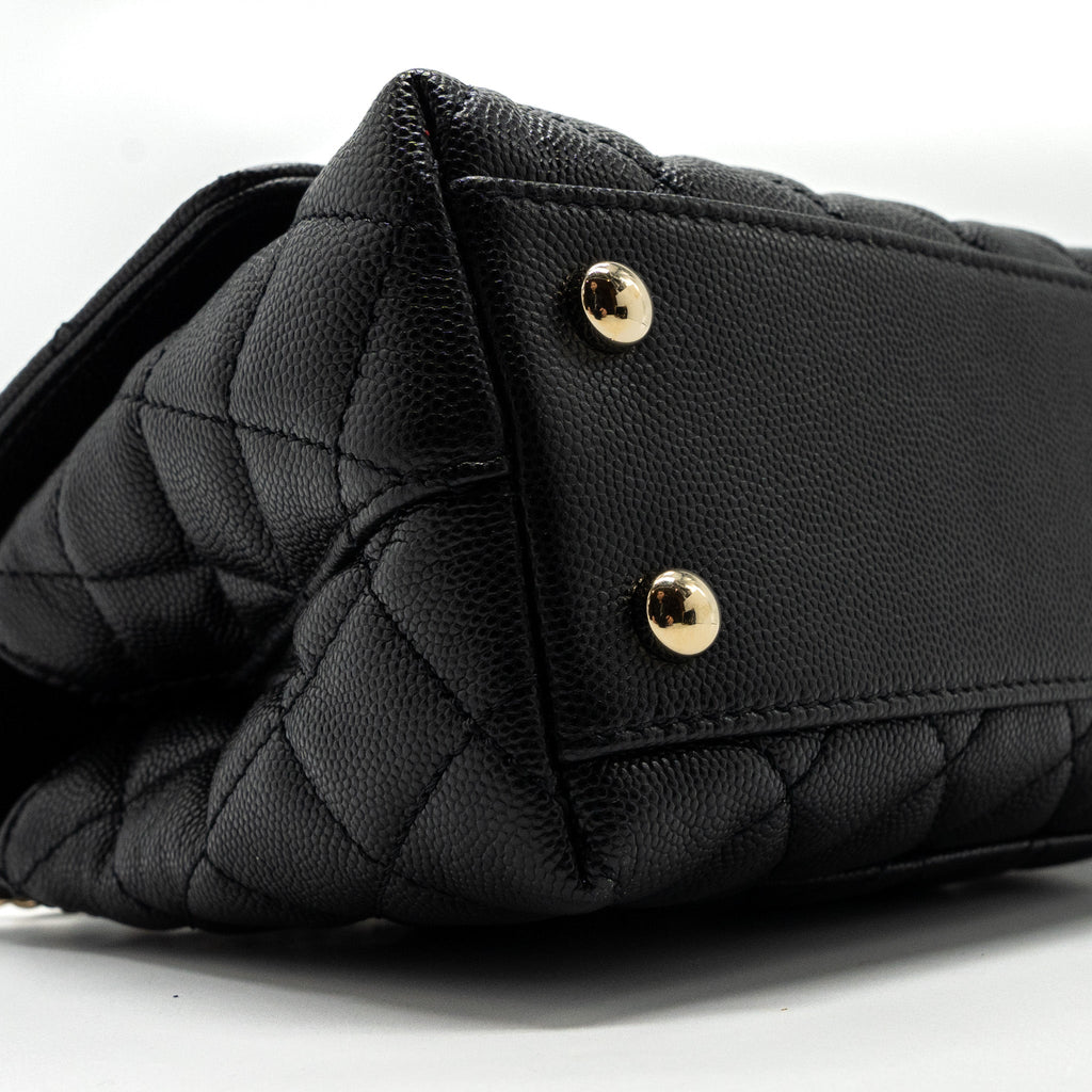 chanel small coco handle caviar black L (microchip)