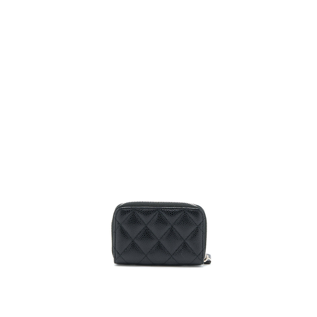 Chanel Small Zip Card Holder Caviar Black