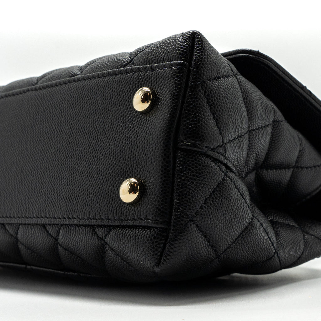 chanel small coco handle caviar black L (microchip)
